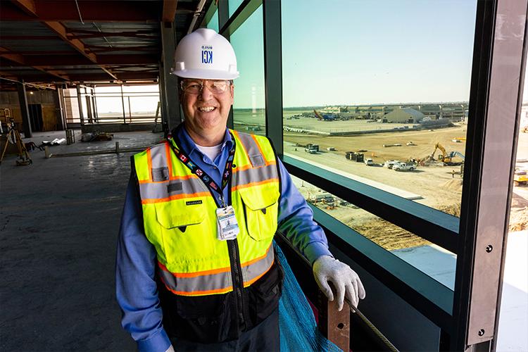 Joe McBride at the construction site of the new KCI terminal